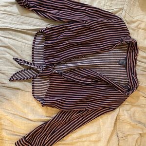 Forever 21 striped button up top